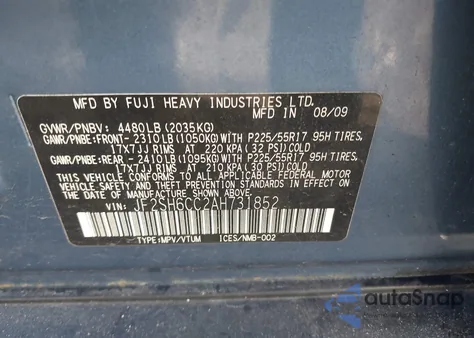 2010 Subaru Forester 2.5X Premium из США, поврежденный, VIN JF2SH6CC2AH731852